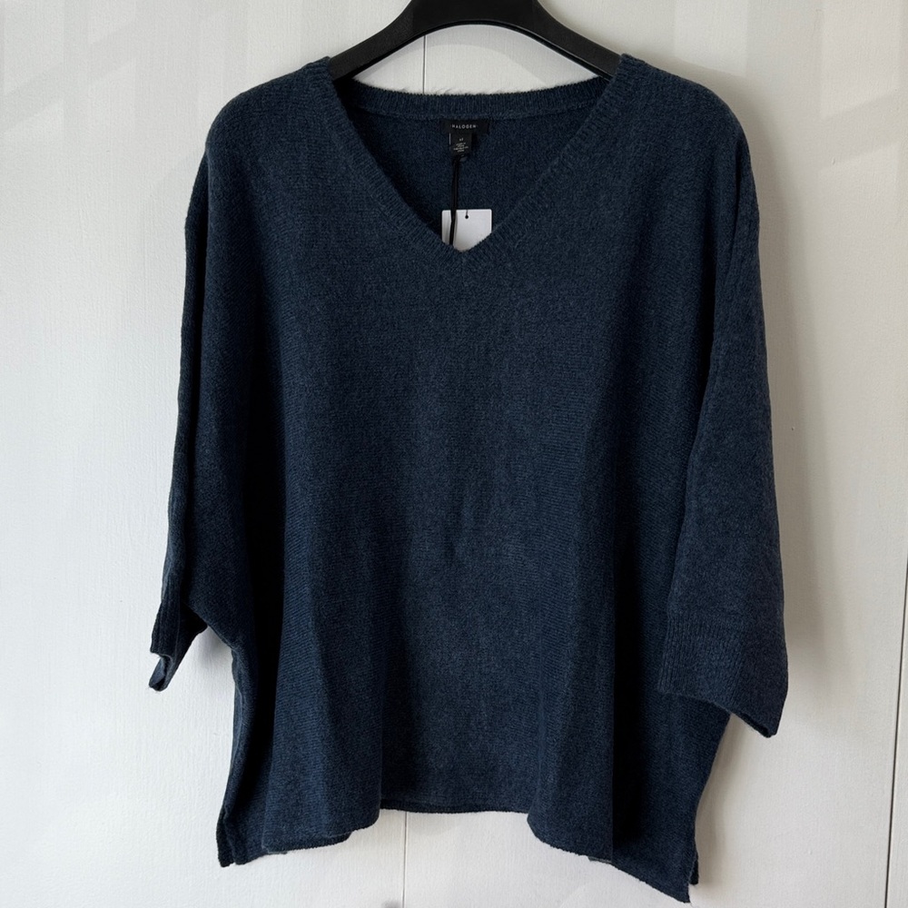 Halogen V-Neck Sweater - Steel Blue -Sz XL NWT